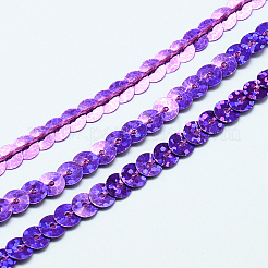 プラスチックスパンコールビーズ  スパンコールビーズ  装飾アクセサリー  フラットラウンド  青紫色  6mm  約100ヤード/ロール&nbsp;PVC-Q084-6mm-50128