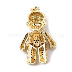Brass Micro Pave Cubic Zirconia Pendants&nbsp;KK-P233-01G