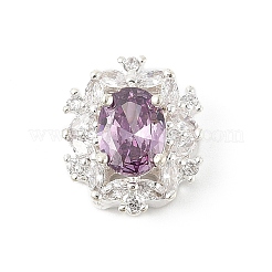 Brass Micro Pave Cubic Zirconia Beads&nbsp;KK-K297-29S