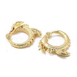 Brass Micro Pave Clear Cubic Zirconia Pendants&nbsp;KK-H460-10G