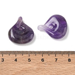 天然石アメジストペンダント  ティアドロップチャーム  23x20.5x7.5mm  穴：2.5mm&nbsp;GG-CBA12F1-01B