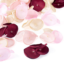 20Pcs 5 Style Silk Artificial Rose Flower Pendants&nbsp;PALLOY-TA00198