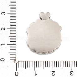 304ステンレスペンダント  セントジェラールのチャーム付きハート  ステンレス鋼色  25x20x4mm  穴：2mm&nbsp;STAS-A112-10P