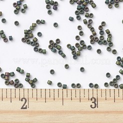 MIYUKIデリカビーズ  シリンダー  日本製シードビーズ  11/0  （db0327)マットメタリックダークグリーンアイリス  1.3x1.6mm  穴：0.8mm  約2000個/10g&nbsp;X-SEED-J020-DB0327