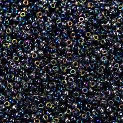 MIYUKIラウンドロカイユビーズ  日本製シードビーズ  （rr4572)マジックブルー  8/0  3mm  穴：1mm  約19000~20500個/ポンド&nbsp;SEED-G008-RR4572