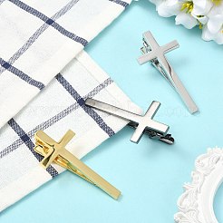 真鍮製ネクタイピン 3色 3個  クロス  ミックスカラー  58x27.5x21.5mm  1pc /カラー&nbsp;BUTT-CJ0001-11