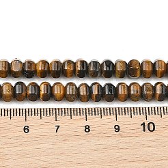 天然石タイガーアイビーズ連売り  ランタン型  6x4mm  穴：0.8mm  約89個/連  14.96''（38センチメートル）&nbsp;G-G458-C01-4x6mm