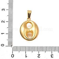 304ステンレスペンダント  オーバルチャーム  ゴールドカラー  20x15x7mm  穴：5.5x3mm&nbsp;STAS-H200-24G-01
