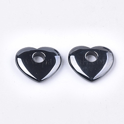 磁気無し合成ヘマタイトペンダント  ハート  29.5x30x8mm  穴：8mm&nbsp;G-T125-08