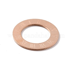 イオンプレーティング（IP）304ステンレス鋼リンクリング  ローマ数字のリング1~12  ローズゴールド  15.5x0.5mm  穴：9.5mm&nbsp;STAS-P306-02B-RG