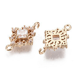 Brass Micro Pave Cubic Zirconia Links Connectors&nbsp;X-KK-R111-014-B01