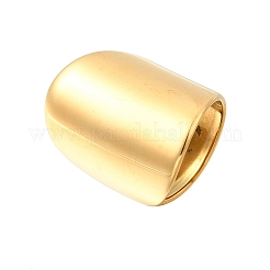 女性用304ステンレススチールカフリング  ゴールドカラー  30mm  usサイズ8 1/2(18.5mm)&nbsp;RJEW-M103-05G