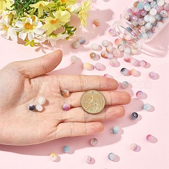 200G Frosted Baking Paint Crackle Glass Beads with Glitter Powder&nbsp;DGLA-YW0001-56A