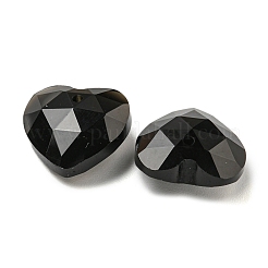 天然黒曜石のファセットハートチャーム  13x13x6mm  穴：1mm&nbsp;G-G123-01F