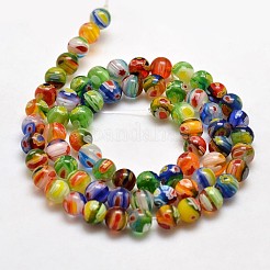 Round Millefiori Glass Beads Strands&nbsp;LK-P001-05