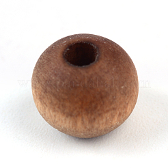 天然木のビーズ  染め  無鉛の  ラウンド  マットなスタイル  サドルブラウン  8x7mm  穴：2~2.5mm&nbsp;X-WOOD-S659-03-LF