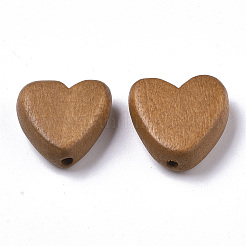塗装天然木ビーズ  ハート  無鉛の  ペルー  15.5x15.5x6mm  穴：1.5mm&nbsp;WOOD-R265-08E