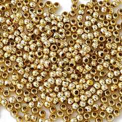 メッキプラスチックアクリルラウンドビーズ  ライトゴールデンメッキ  3mm  穴：1mm  約33000個/ポンド&nbsp;PACR-L003-3mm-LG