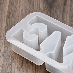 バレンタインデーのDIYキャンドル作り  シリコーン鋳造金型  UVレジン用  エポキシ樹脂工芸品作り  単語の愛  ホワイト  70x160x21mm&nbsp;AJEW-U026-04A