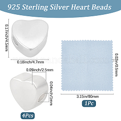 4Pcs 925 Sterling Silver Beads&nbsp;STER-BBC0009-13