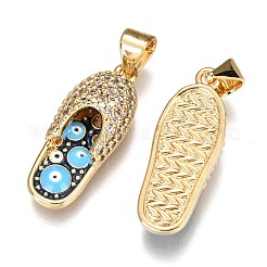Brass Micro Pave Clear Cubic Zirconia Pendants&nbsp;ZIRC-B002-37G-A