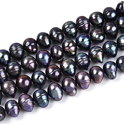 天然養殖淡水パールビーズ連売り  染め  ポテト  カラフル  6.5~11.5x6~8mm  穴：0.5mm  約58~63個/連  15.75~16.54インチ（40~42cm）&nbsp;LS-PEAR-N013-06W