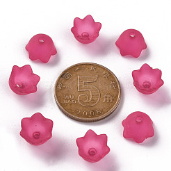 透明アクリルビーズキャップ  チューリップの花  スズラン  艶消し  濃いピンク  10x6mm  穴：1.5mm  約2100個/500g&nbsp;PL543-12