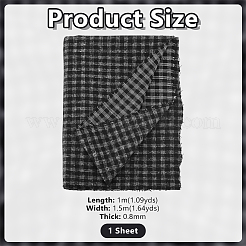 ウールと繊維の生地  衣料品用  タータン模様  ブラック  1000x1500x0.8mm&nbsp;DIY-WH0759-12C