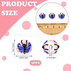 5Pcs Handmade Lampwork Beads&nbsp;LAMP-SZ0001-49B