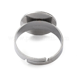 Non-Tarnish Adjustable 304 Stainless Steel Finger Rings Components&nbsp;STAS-F149-21P-E