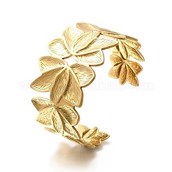 304 Stainless Steel Open Cuff Bangles for Women&nbsp;BJEW-Z083-02G-01