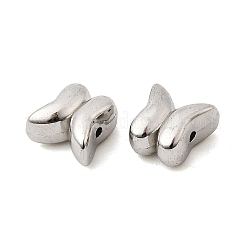304ステンレススチールビーズ  バタフライチャーム  ステンレス鋼色  8x8x4.8mm  穴：1.1mm&nbsp;STAS-K312-10B-G