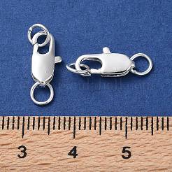 ラックメッキ真鍮カニカン  丸カン付き  長持ちメッキ  鉛フリー＆カドミウムフリー  銀  12x5.8x2.8mm  穴：3.5mm&nbsp;KK-F090-24S-02