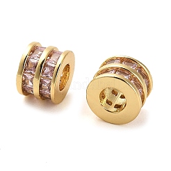 Brass Micro Pave Cubic Zirconia Beads&nbsp;KK-D093-04G-01