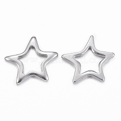 変色しにくい304ステンレススチールリンク  スター  ステンレス鋼色  16x17x2mm  穴：8x8mm&nbsp;STAS-H401-42P