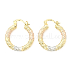 真鍮ツートンフープピアス  18KGP本金メッキ  25.5x4mm  ピン：14x1.5x0.5mm&nbsp;EJEW-B117-06C-M