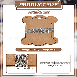 1M 304 Stainless Steel Curb Chains&nbsp;CHS-LP0001-04