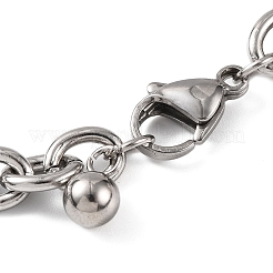 Tarnish Resistant 201 Stainless Steel Crown Charm Bracelets&nbsp;BJEW-B078-100P