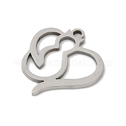 ステンレスペンダント201個  猫の形のチャーム  ステンレス鋼色  17x15.5x1mm  穴：1.4mm&nbsp;STAS-F316-22P-02