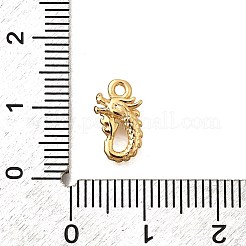 真鍮製チャーム  ドラゴン  長持ちメッキ  ニッケルフリー  18KGP本金メッキ  11.5x7.5x2.5mm  穴：1.2mm&nbsp;KK-B152-24G