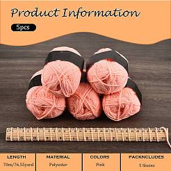 編み物やかぎ針編み用のポリエステル糸5本  ピンク  1mm  5pc&nbsp;YCOR-SZ0001-03D