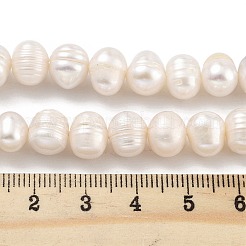 天然養殖淡水パールビーズ連売り  ポテト  ベージュ  8~9mm  穴：0.6mm  約22~23個/連  6.50インチ（16.5cm）&nbsp;PEAR-C003-15C
