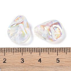 UVメッキ透明アクリルビーズ  ナゲット  クリアAB  16x13x10mm  穴：1.8mm&nbsp;OACR-S145-14