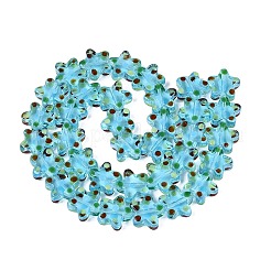 手作りランプワークビーズ連売り  星と水玉模様  空色  16~17.5x17~18x5.5~7.5mm  穴：1~1.6mm  約30~35個/連  18.11~20.87インチ（46~53cm）&nbsp;LAMP-N038-05A