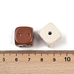 不透明およびスプレー塗装されたアクリルビーズ  サイコロ  ミックスカラー  14x14x14mm  穴：2mm&nbsp;OACR-G048-02
