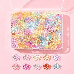 透明アクリルビーズ216個  プラム  ABカラーメッキ  ミックスカラー  13.5x14.5x4.5mm  穴：1.8mm&nbsp;PACR-FS0001-06