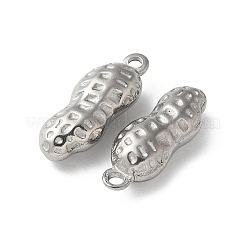 304ステンレスペンダント  ピーナッツのチャーム  ステンレス鋼色  29.5x11x8mm  穴：2mm&nbsp;STAS-I330-030P