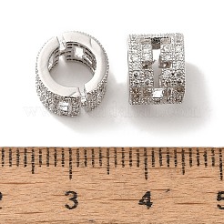 Hollow Column Brass Micro Pave Colorful Cubic Zirconia European Beads&nbsp;KK-C072-16P