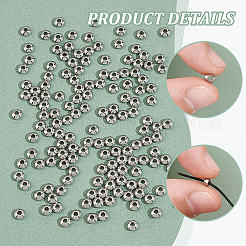 304ステンレススチール製スムースロンデルビーズ150個  ステンレス鋼色  4x2.5mm  穴：1.6mm&nbsp;STAS-UN0057-10