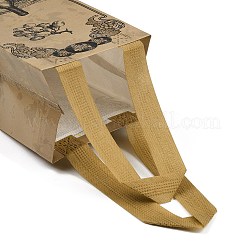 Printed Non-Woven Reusable Folding Wine Bottle Gift Bags with Handle&nbsp;ABAG-C012-05